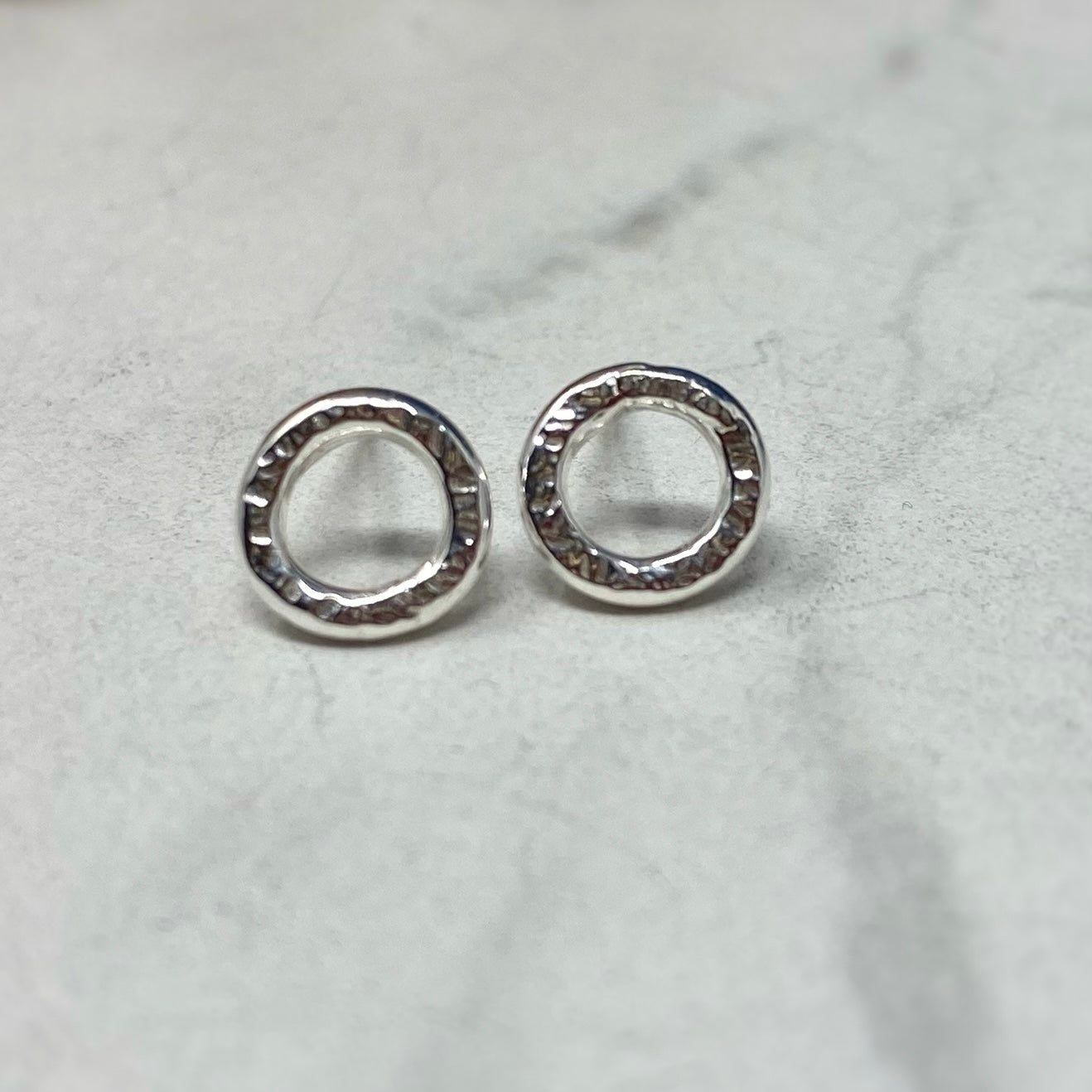 Studs - Hammered Circles
