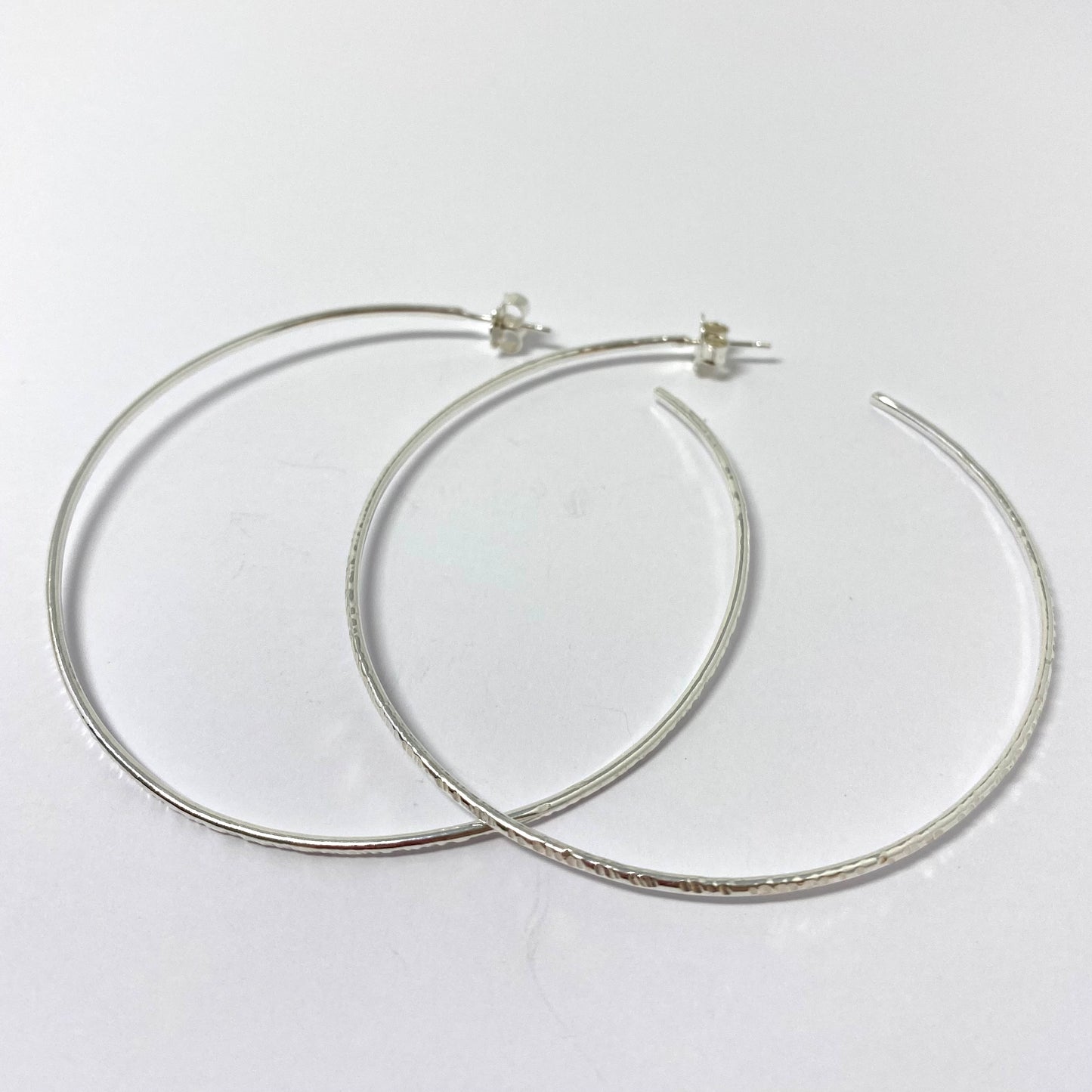 Hammered Hoop Earrings - Statement