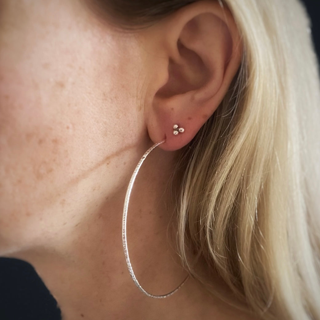 Hammered Hoop Earrings - Statement