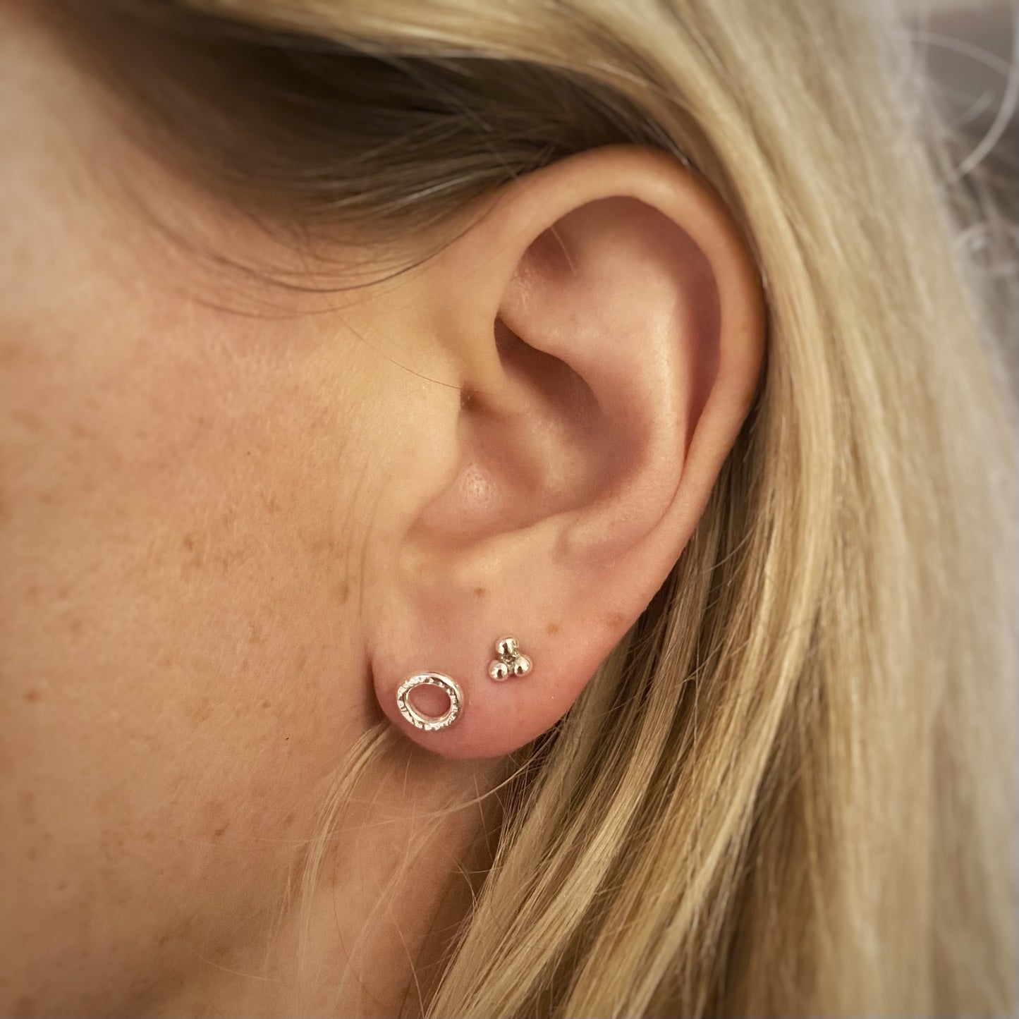 Studs - Hammered Circles