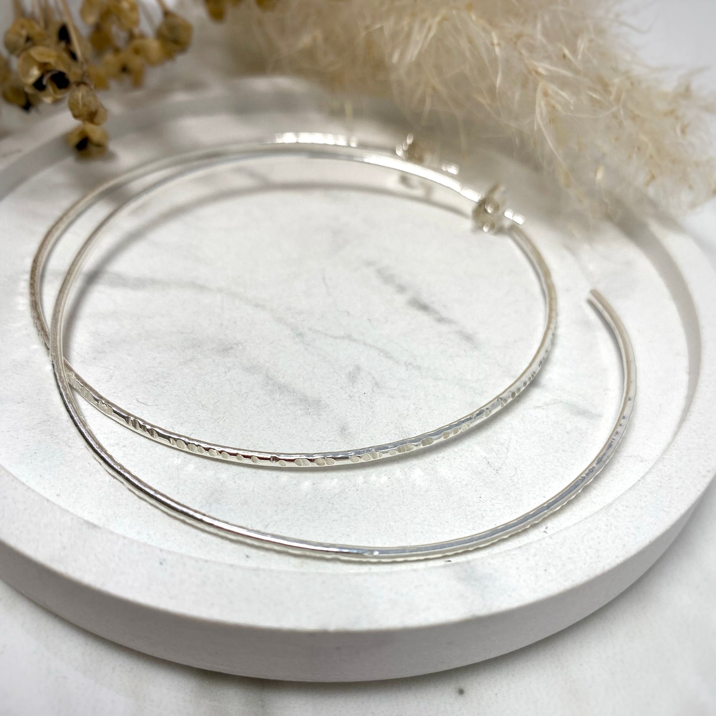 Hammered Hoop Earrings - Statement