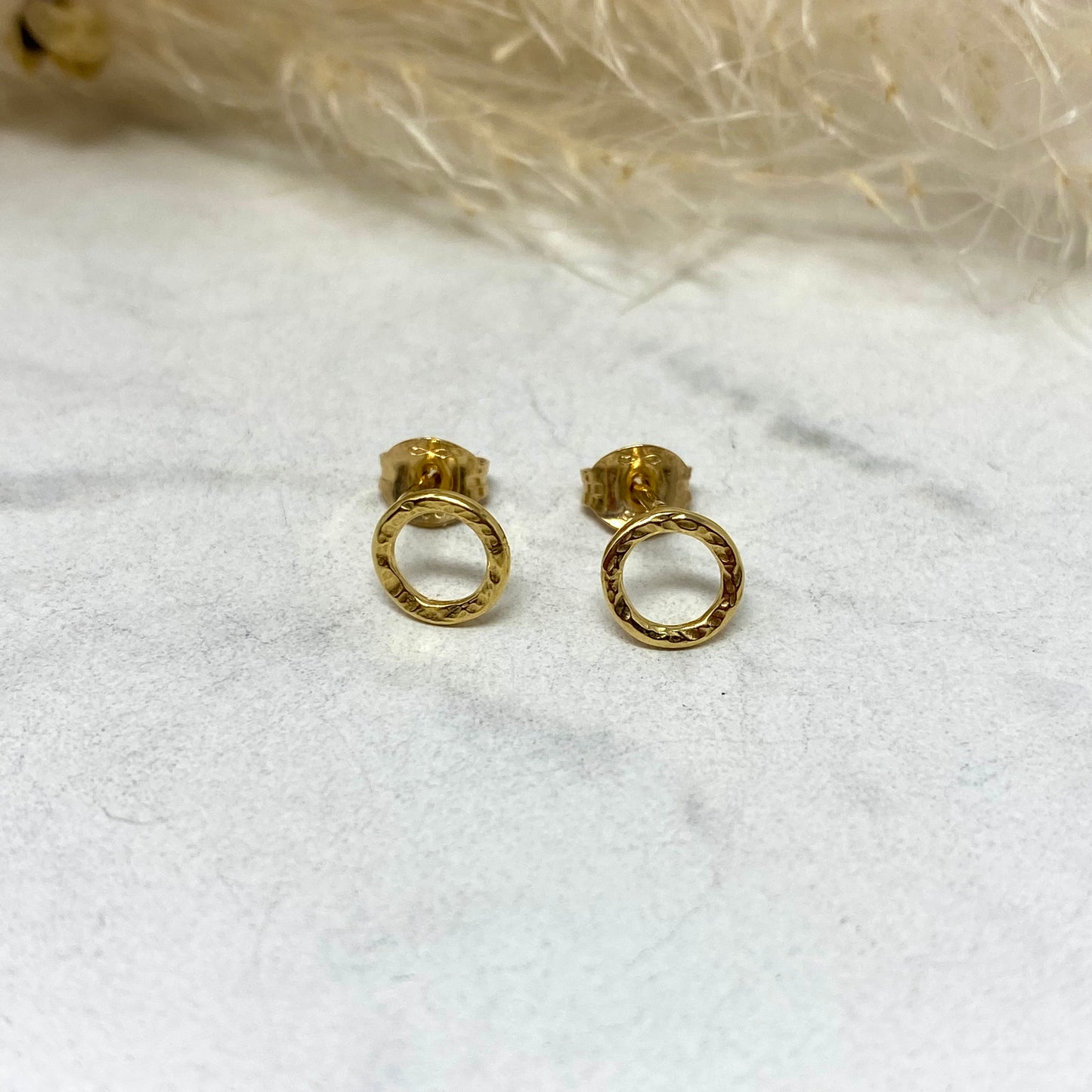 Gold Vermeil Dainty Circle Studs