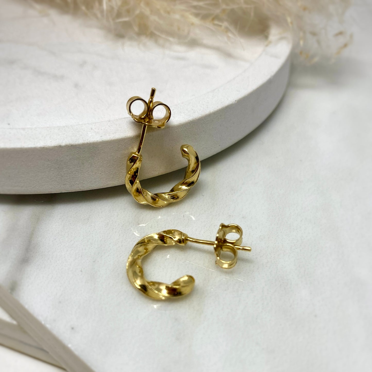 Gold Vermeil Chunky Twist Hoops - Mini