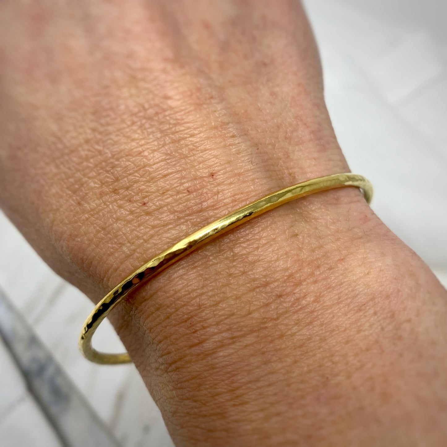Gold Vermeil Hammered Bangle