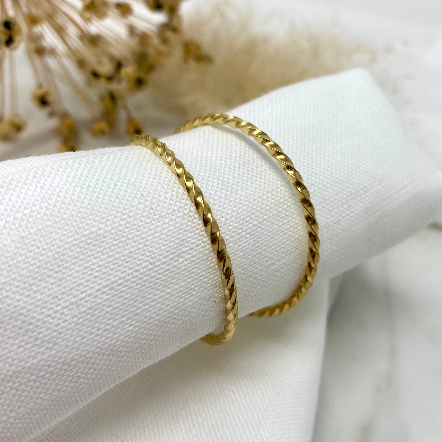 Gold Vermeil Dainty Twist Hoops - Large