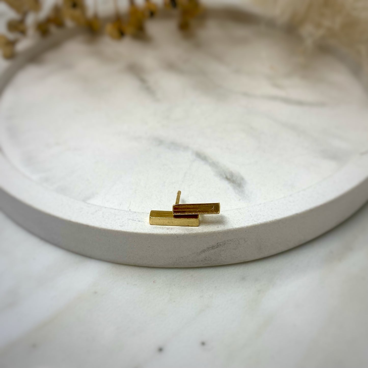 Gold Vermeil Studs - Smooth Bars