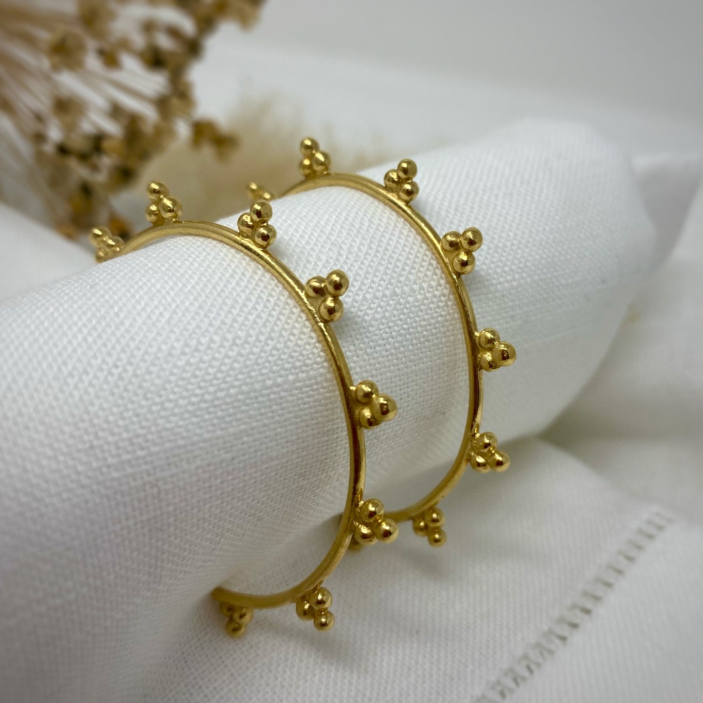 Gold Vermeil Sunbeam Hoop Earrings - Large