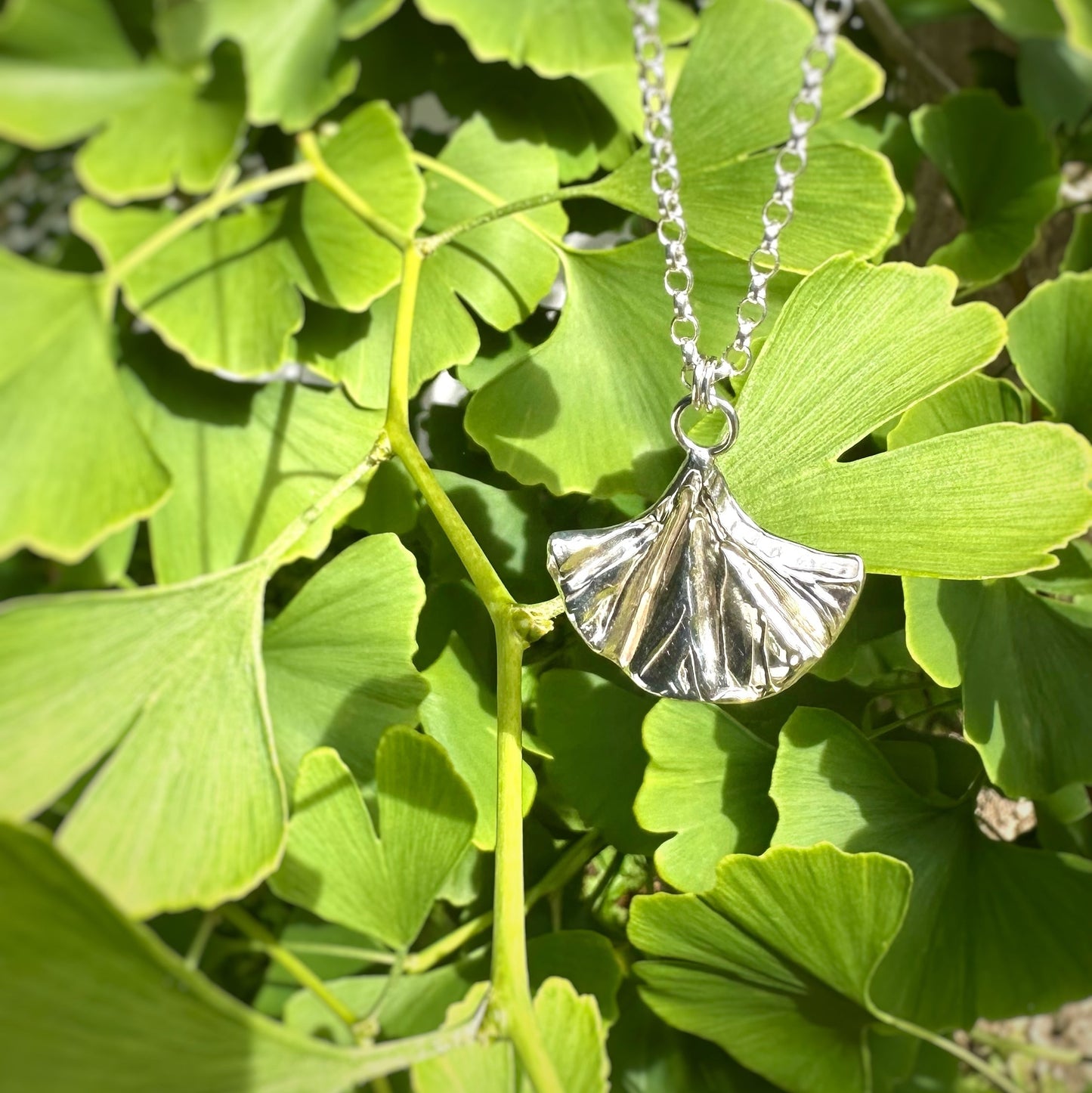 Ginkgo Leaf Pendant Necklace