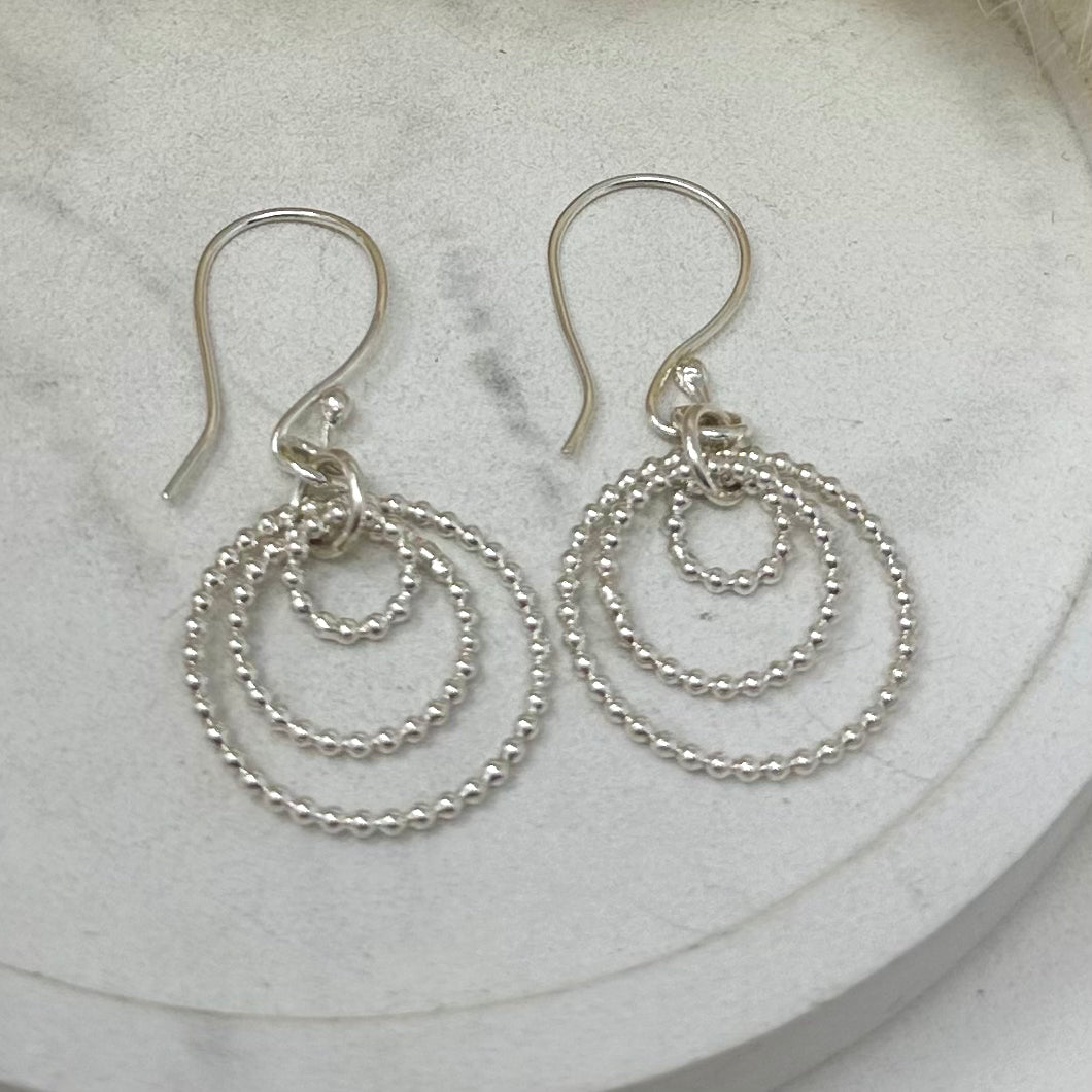 Trio of Rings Earrings - Beaded