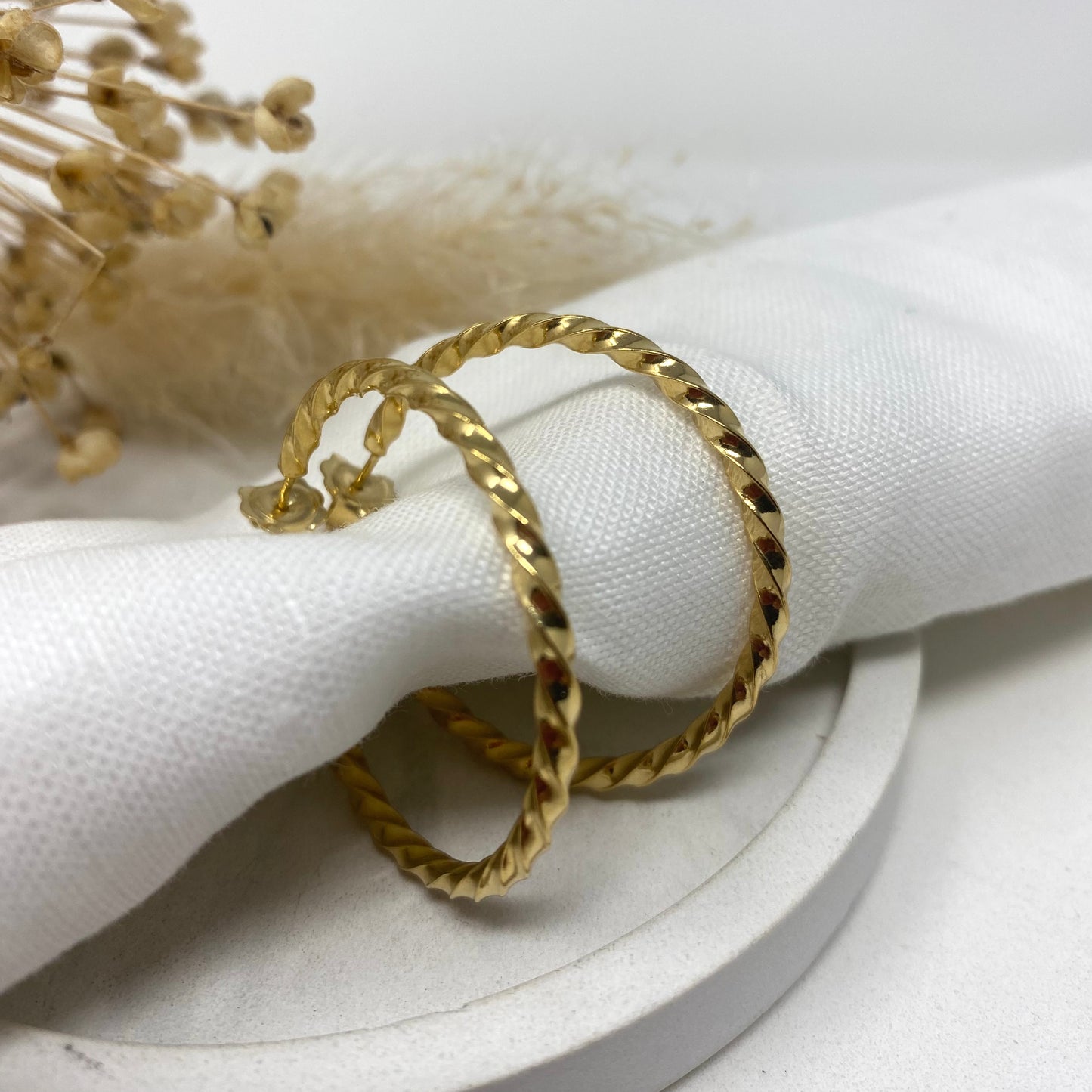 Gold Vermeil - Chunky Twist Hoops - Large
