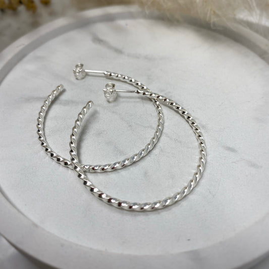 Dainty Twist Hoops - Large
