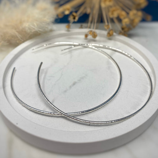 Hammered Hoop Earrings - Statement