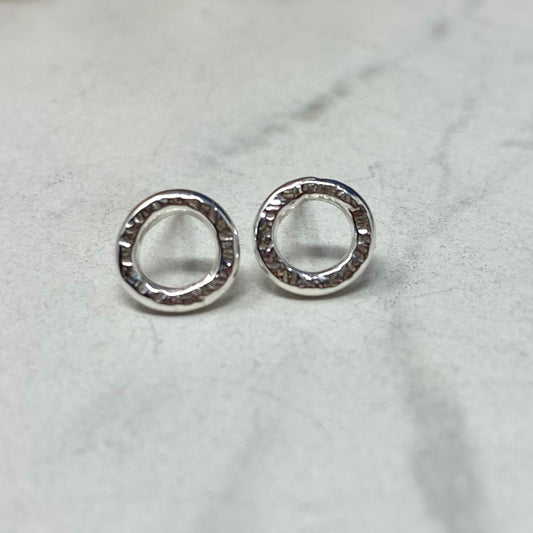Studs - Hammered Circles