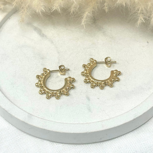 Gold Vermeil Sunburst Hoop Earrings
