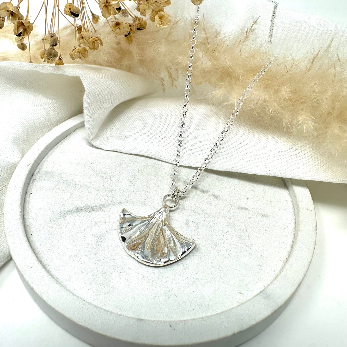Ginkgo Leaf Pendant Necklace