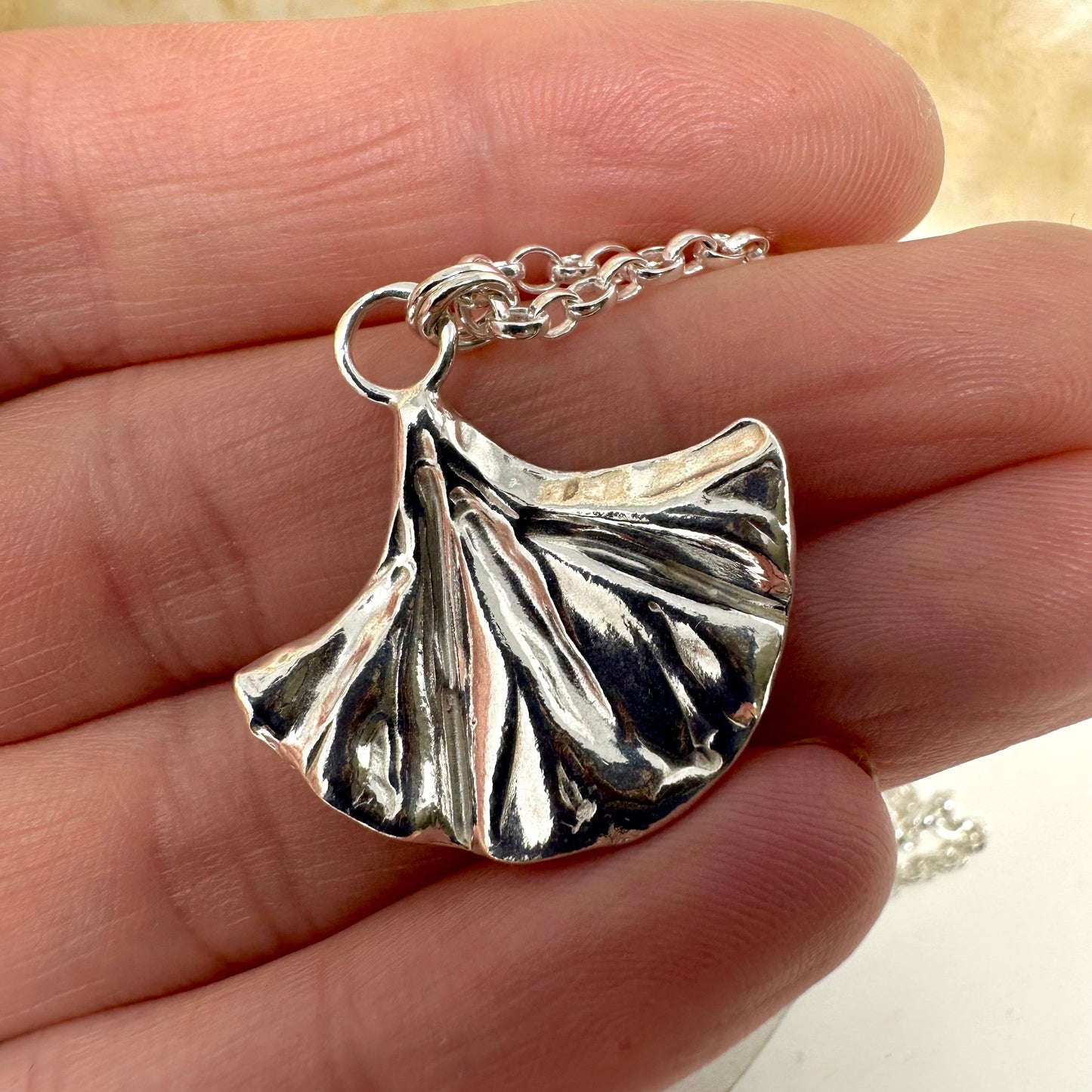 Ginkgo Leaf Pendant Necklace