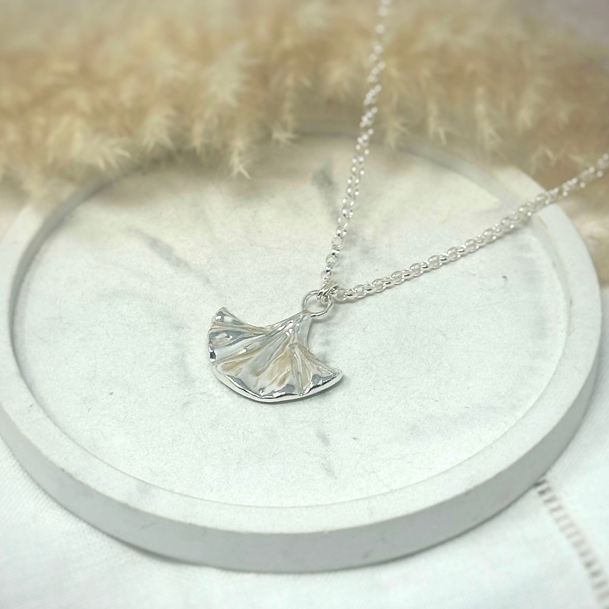 Ginkgo Leaf Pendant Necklace