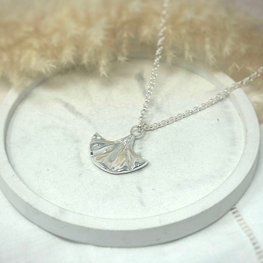 Ginkgo Leaf Pendant Necklace