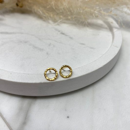 Gold Vermeil Dainty Circle Studs