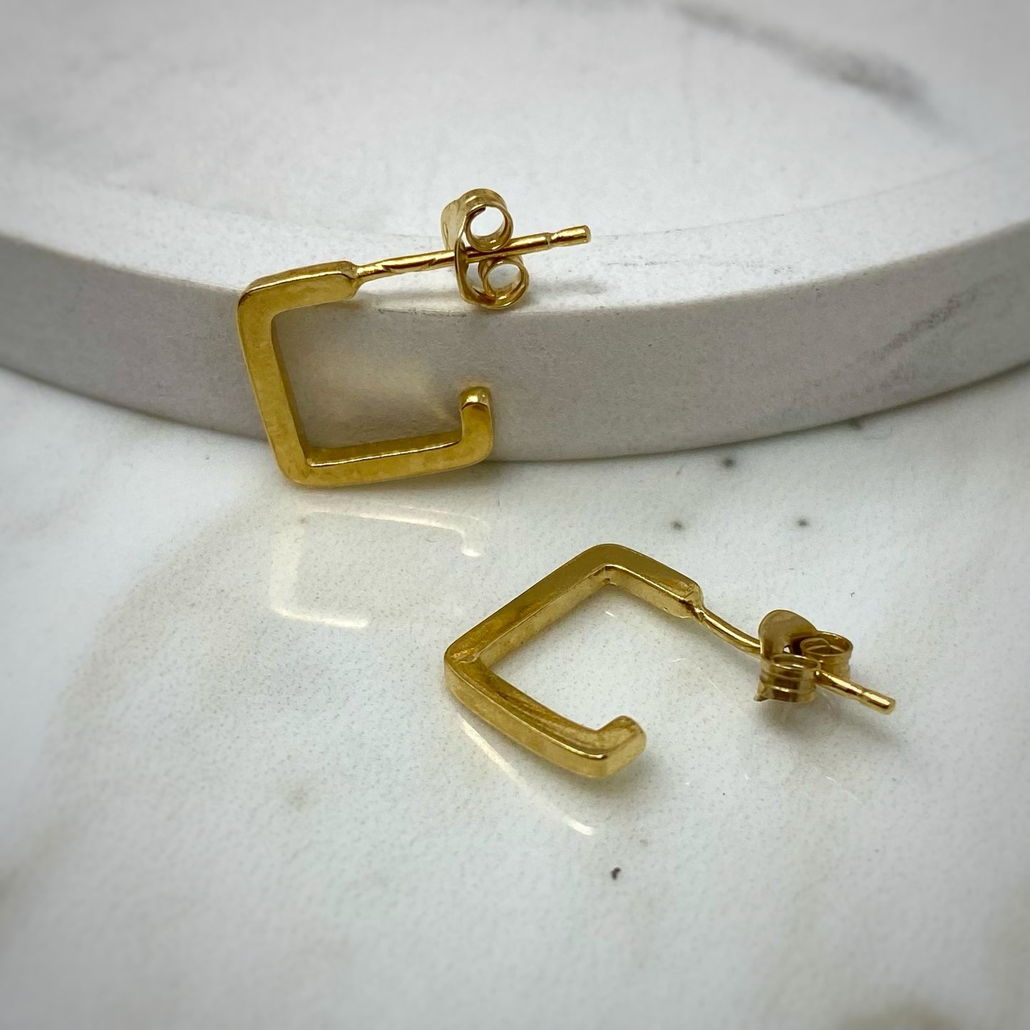 Gold Vermeil Deia Square Hoop Earrings