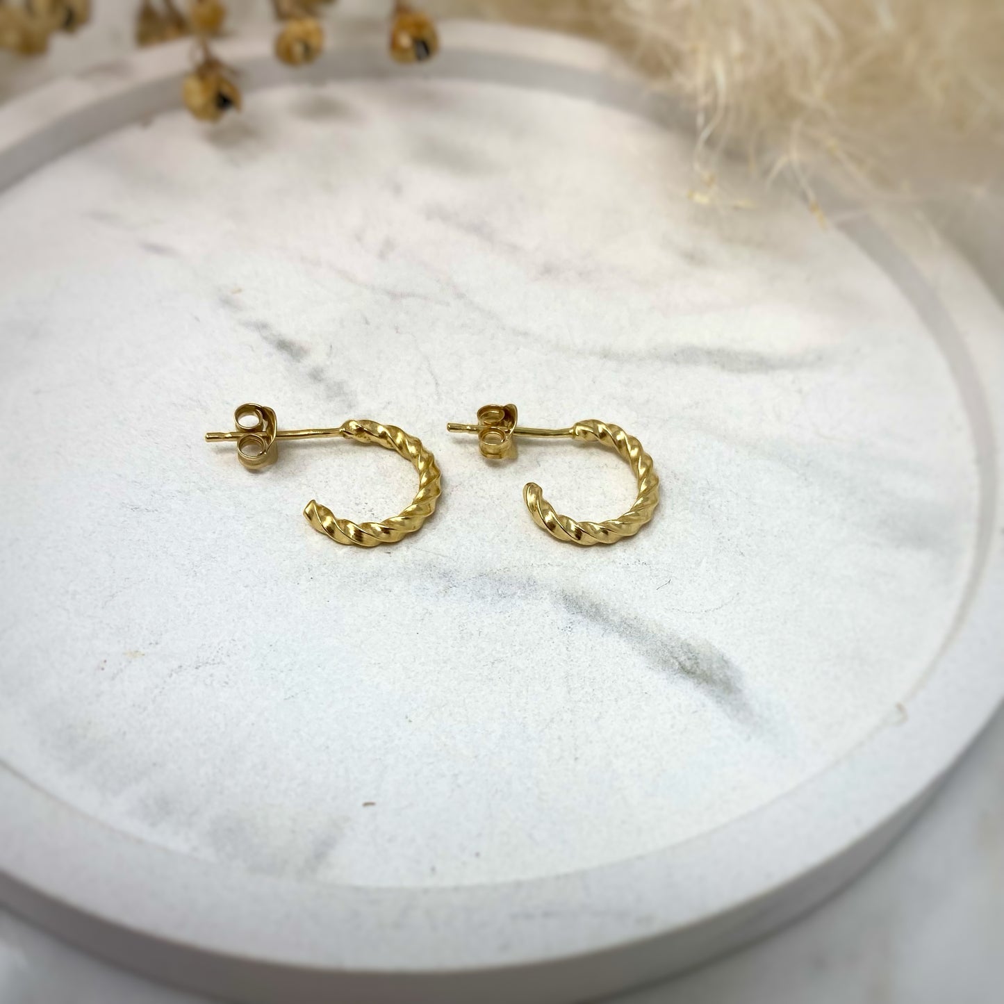 Gold Vermeil - Dainty Twist Hoops - Mini