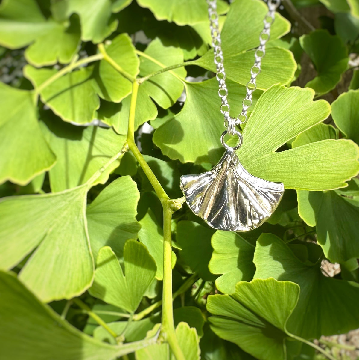 Ginkgo Leaf Pendant Necklace