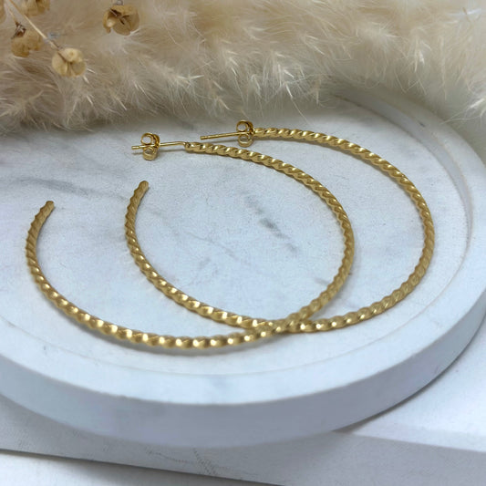 Gold Vermeil Dainty Twist Hoops - Statement - New Size