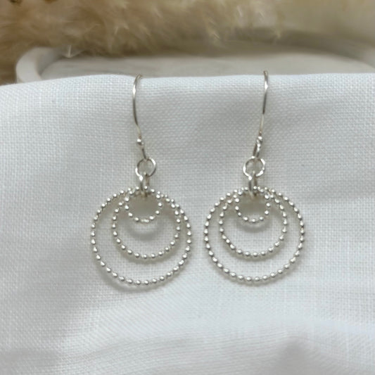 Trio of Rings Earrings - Beaded