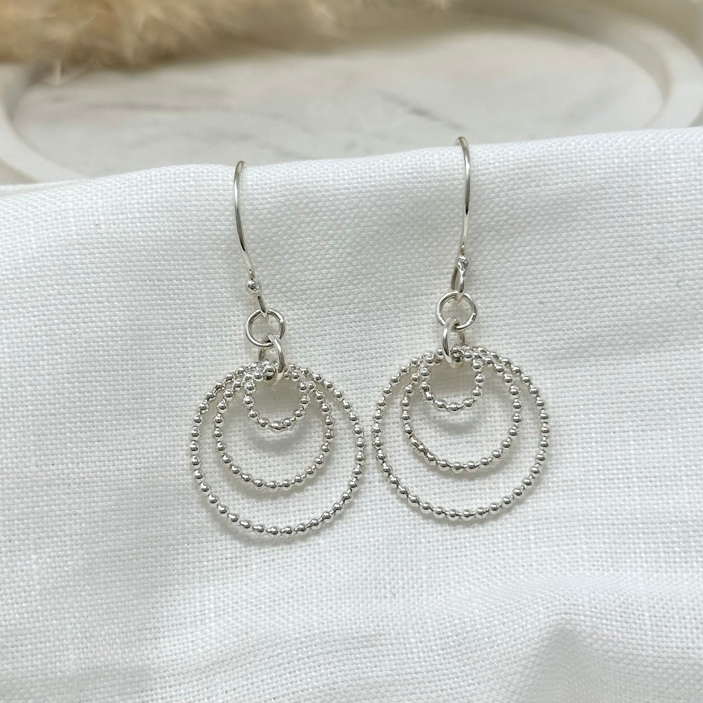 Trio of Rings Earrings - Beaded
