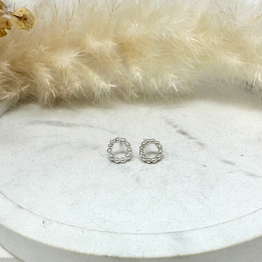 Dainty Beaded Circle Studs