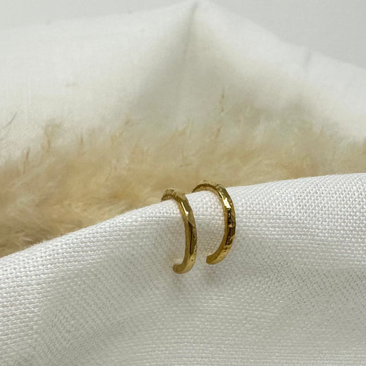 Gold Vermeil Hammered Hoop Earrings - Mini