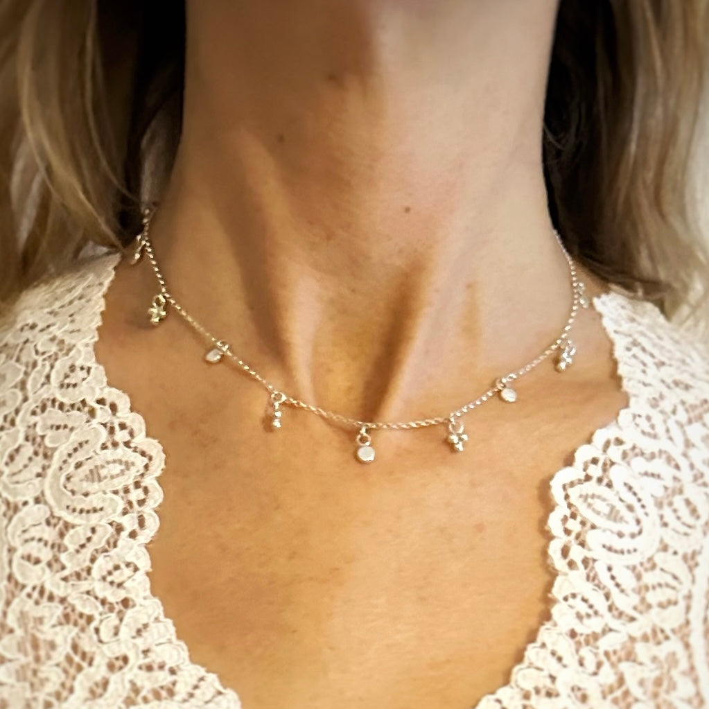 Moon & Sunbeam Dainty Necklace