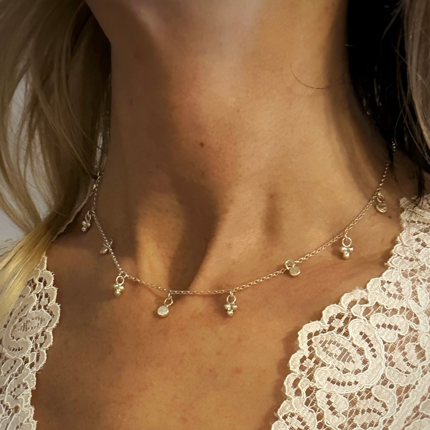 Moon & Sunbeam Dainty Necklace