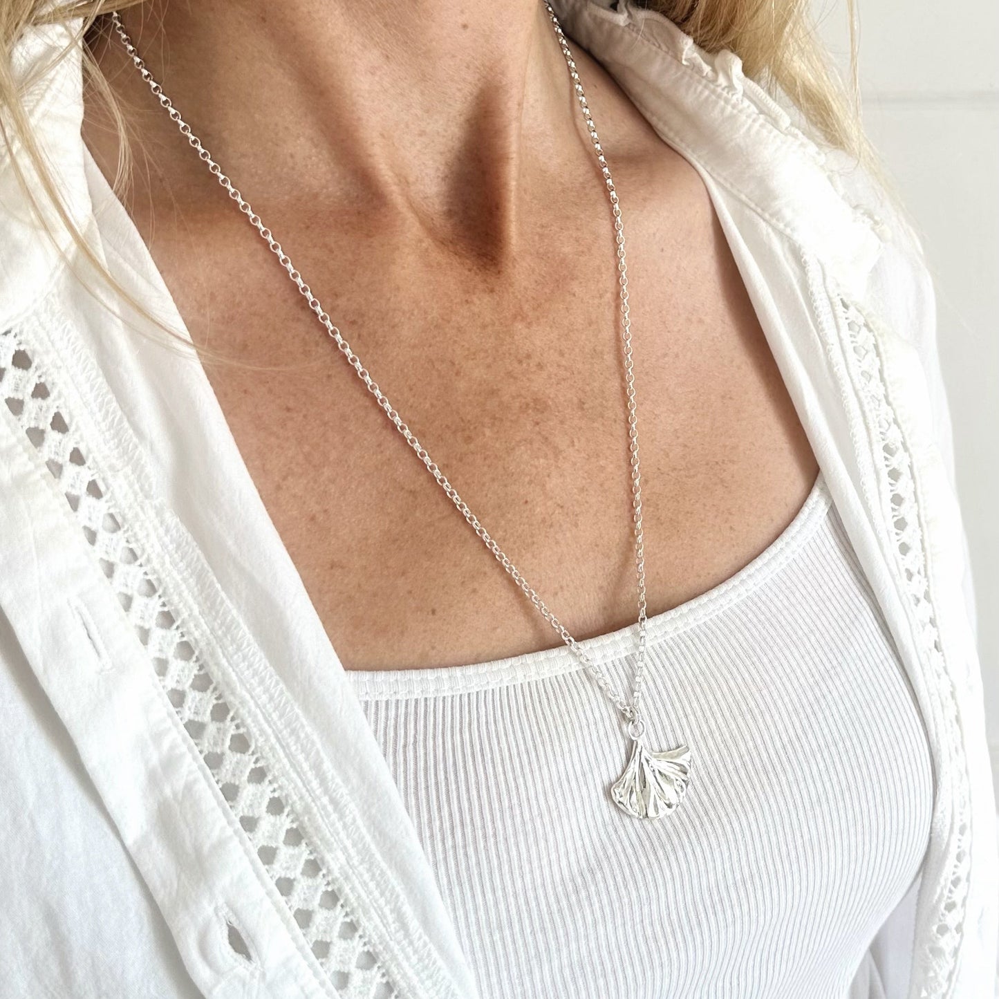 Ginkgo Leaf Pendant Necklace