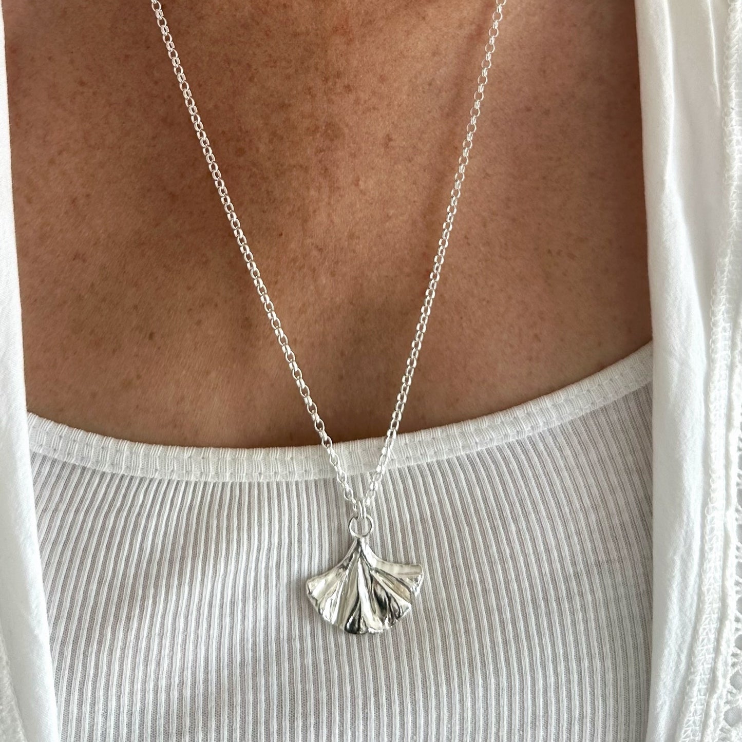 Ginkgo Leaf Pendant Necklace
