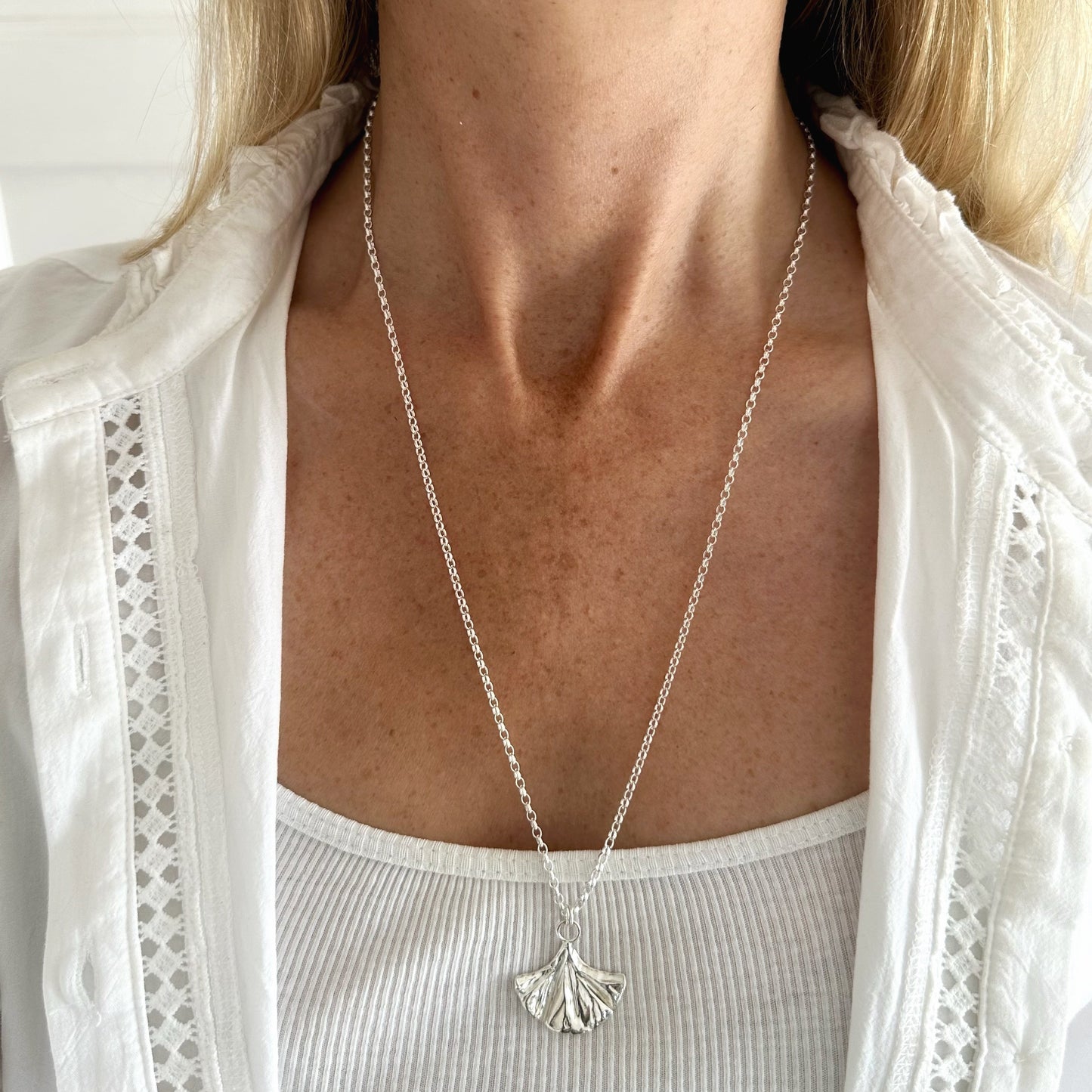 Ginkgo Leaf Pendant Necklace